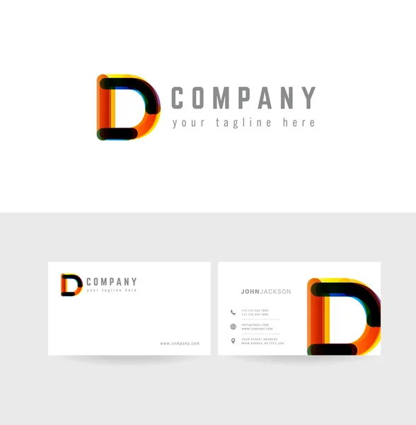 D tarjetas de visita del logotipo de la empresa — Vector de stock