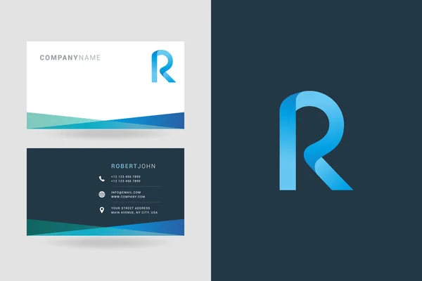 R Lettre Logo Cartes de visite — Image vectorielle