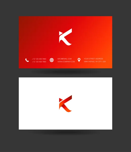 K Carta Logo Tarjetas de visita — Vector de stock