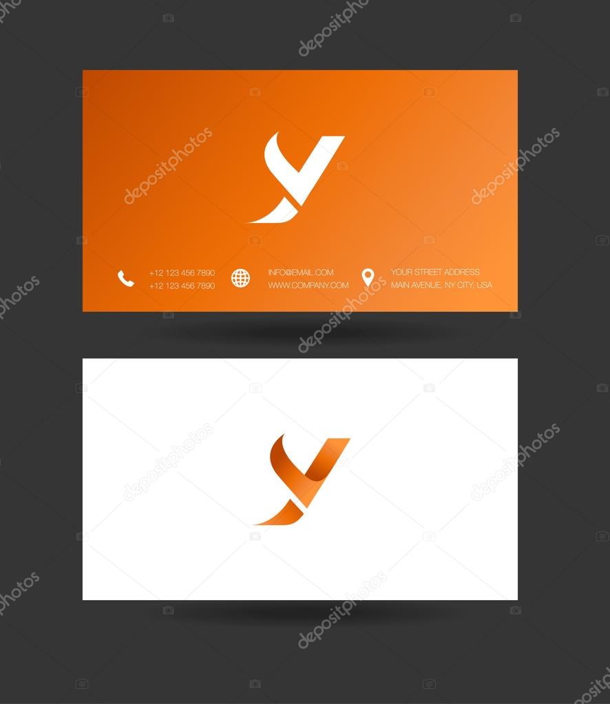 Y Letter Logo Business Cards