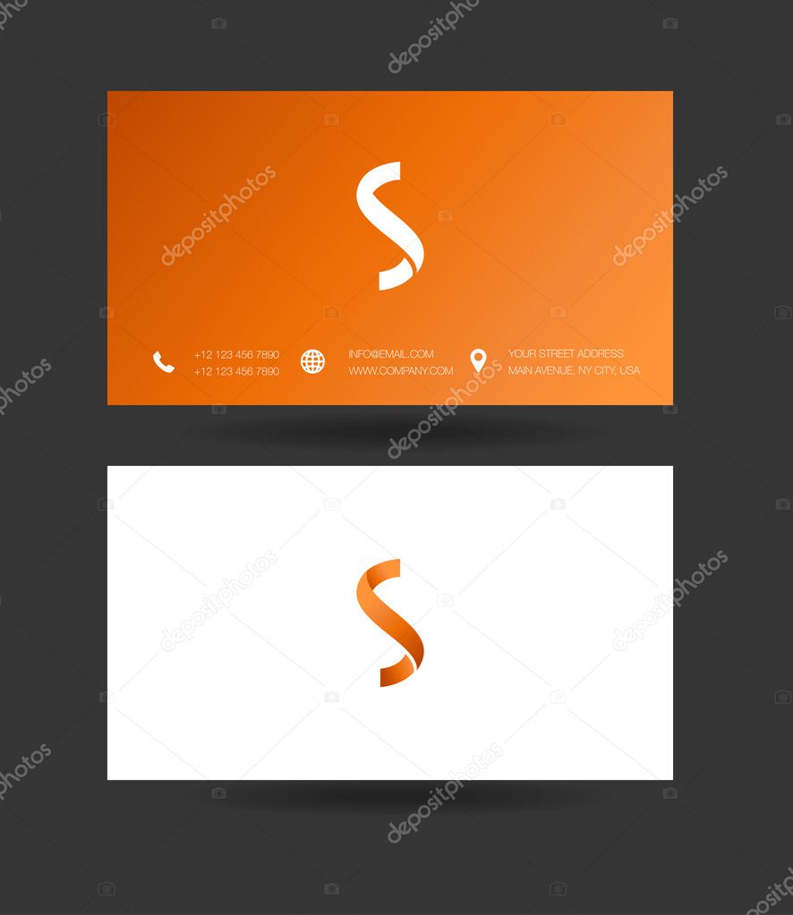 S Letter Logo Business Cards