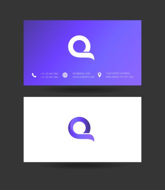 Q harfi Logo kartvizit