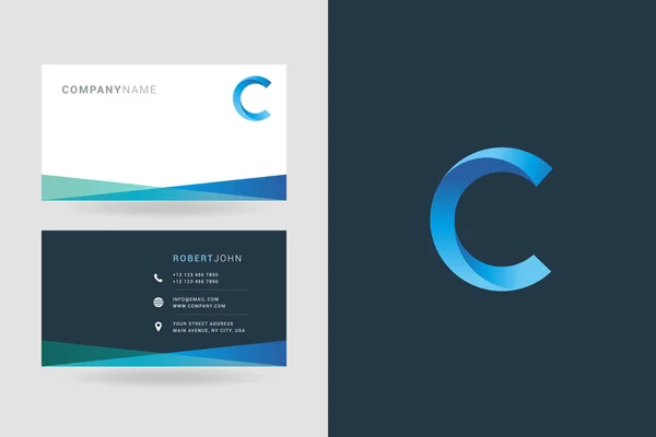 C Carta Logo Tarjetas de visita — Vector de stock