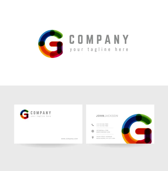 G Brief Logo Visitenkarten — Stockvektor