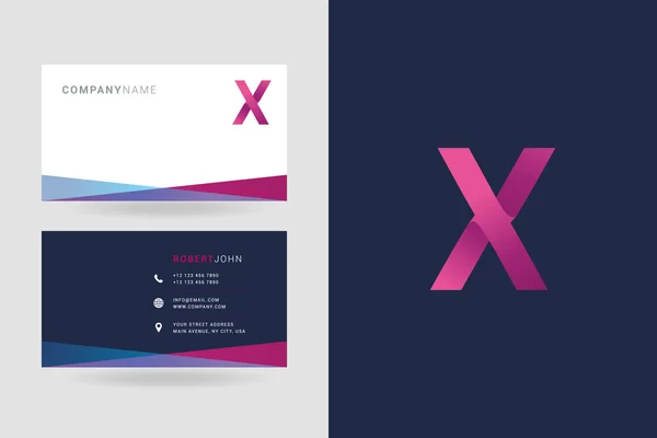 X brev logotyp visitkort — Stock vektor