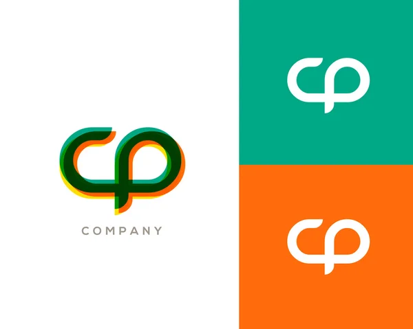 C & p gemeinsame Buchstaben Logos — Stockvektor