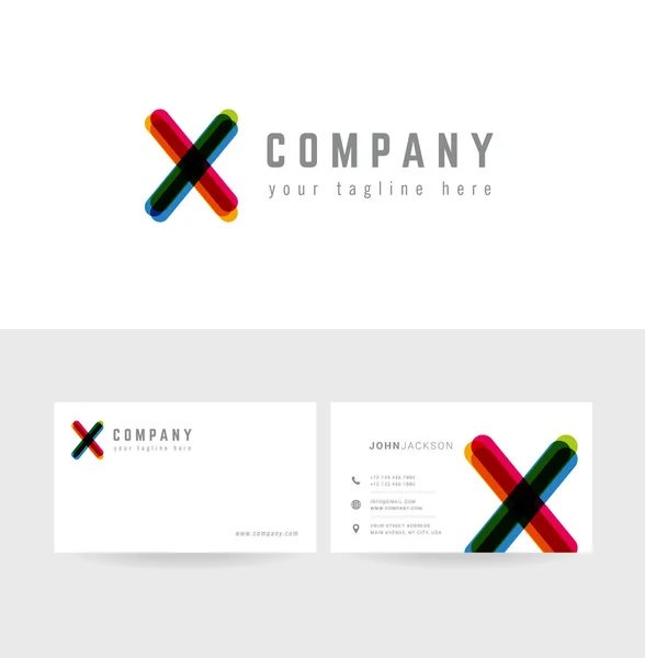 X Brief Logo Visitenkarten — Stockvektor