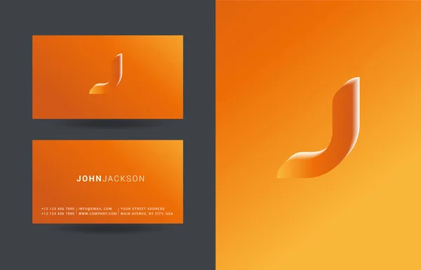 J Brief Logo Visitenkarten — Stockvektor