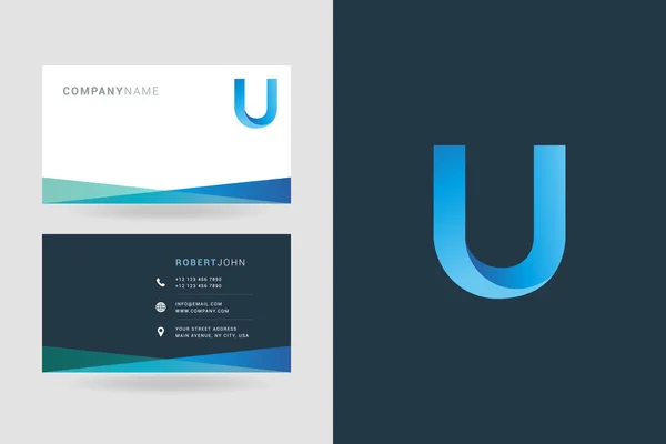 U Letter Logo Business Cards — Stock Vector