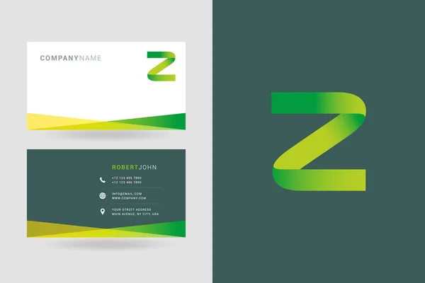 Z Carta Logo Cartões de visita — Vetor de Stock