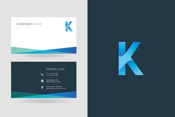 K brief Logo visitekaartjes — Stockvector