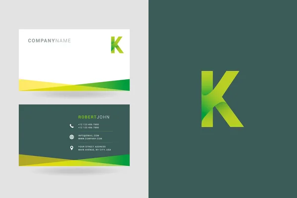 K Carta Logo Tarjetas de visita — Vector de stock