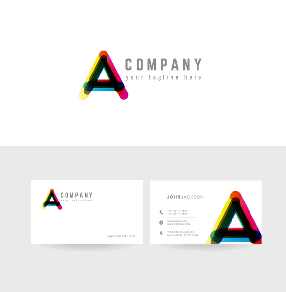 Μια εταιρεία λογότυπο επαγγελματικές κάρτες — Διανυσματικό Αρχείο