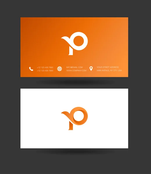 P επιστολή λογότυπο επαγγελματικές κάρτες — Διανυσματικό Αρχείο