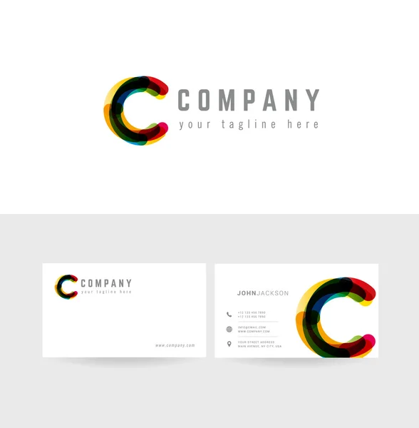 C company logo tarjetas de visita — Vector de stock