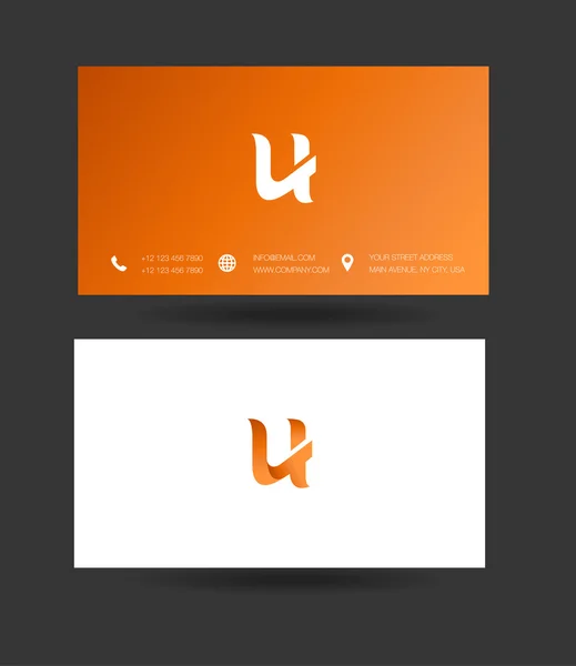 U brev logotyp visitkort — Stock vektor