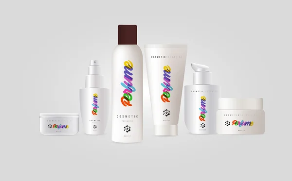 Conjunto de diseño de botellas cosméticas — Vector de stock