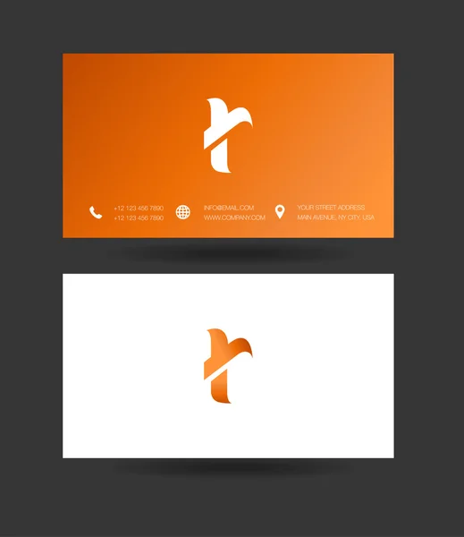 R Carta Logo Tarjetas de visita — Vector de stock