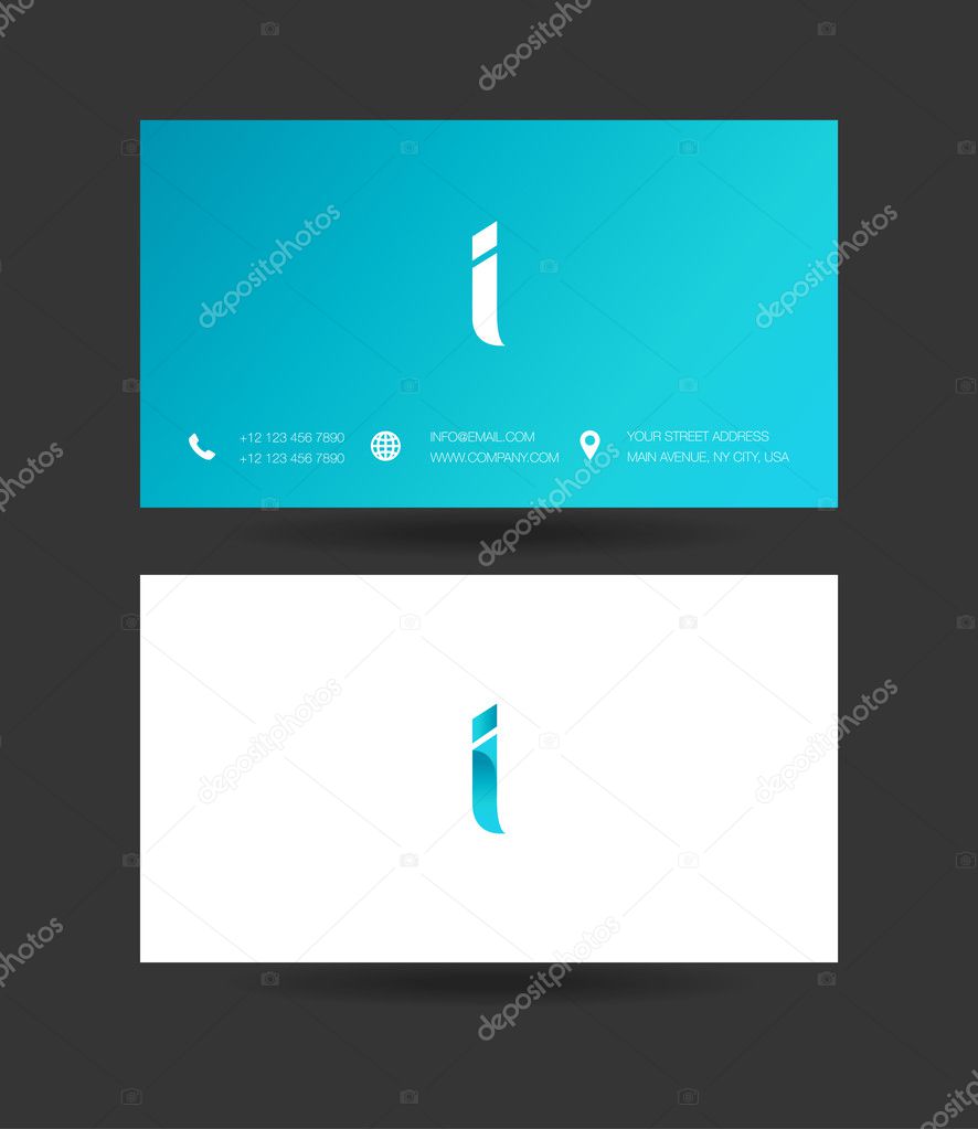 I Letter Logo Business Cards