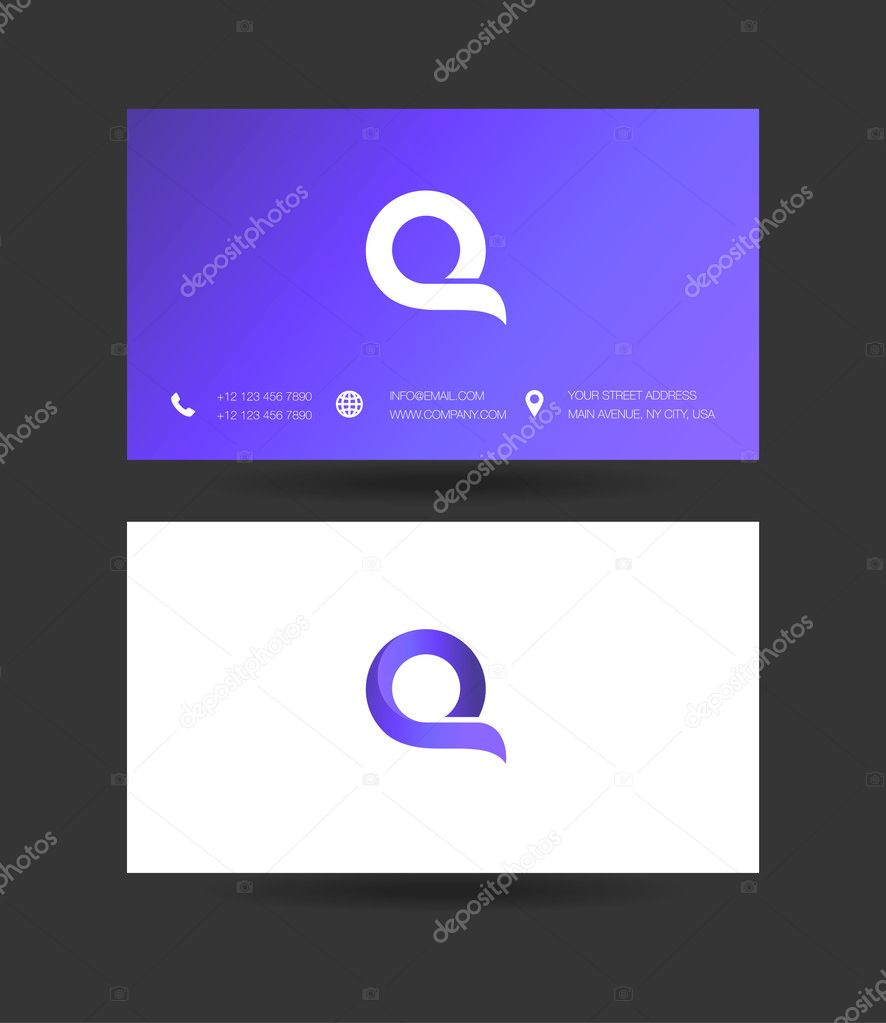Q Letter Logo Icon with Business Cards Template Vector