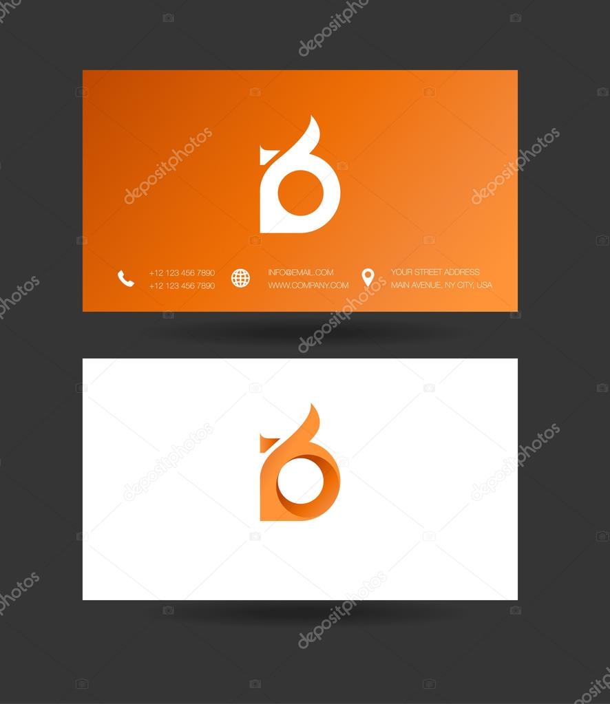 D Letter Logo Icon with Business Cards Template Vector