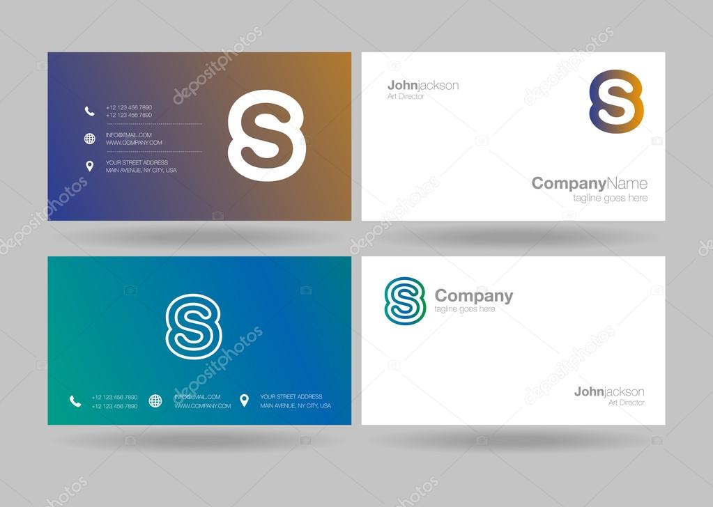 S Letter Logo Icon with Business Cards Template Vector