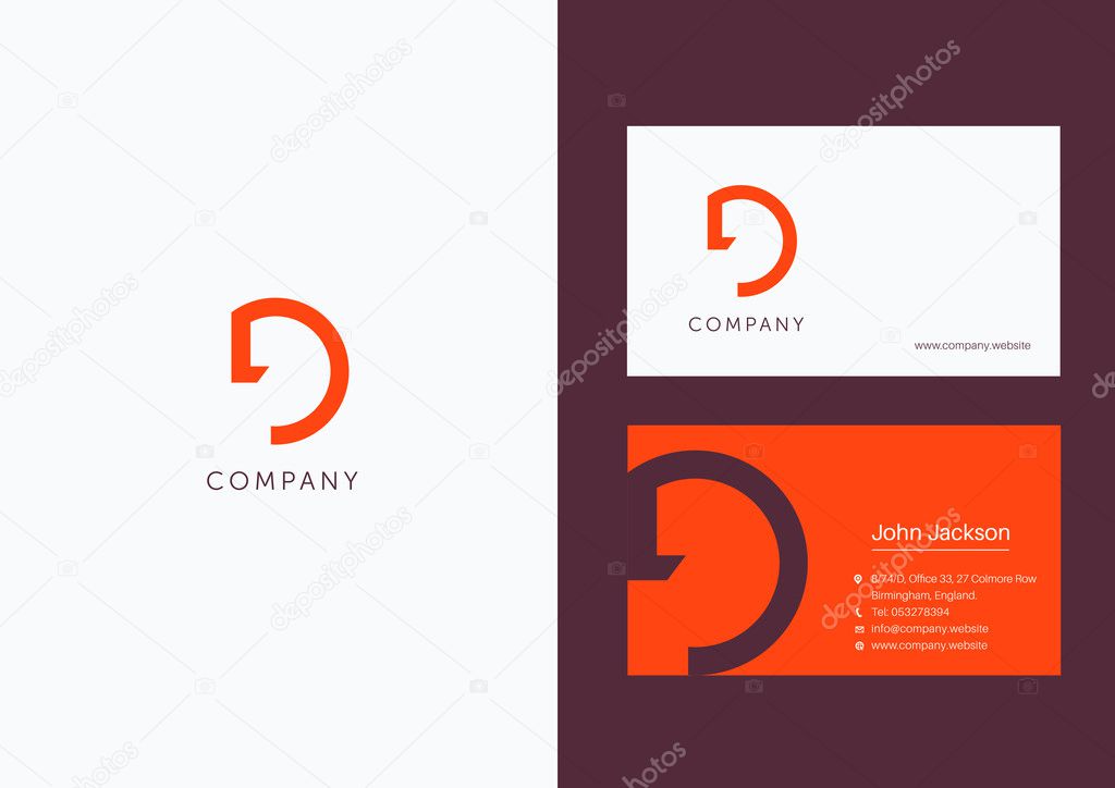 D Letter Logo Business Cards