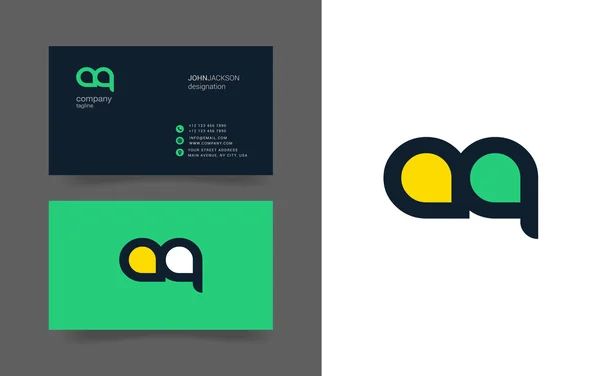A & q Buchstaben Logo Visitenkarten — Stockvektor