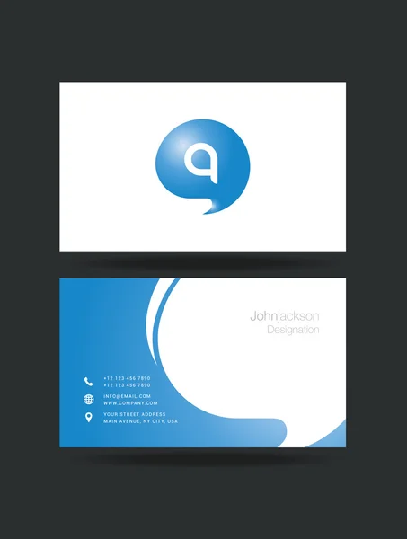 Logotipo de la letra Q en tarjetas de visita — Archivo Imágenes Vectoriales