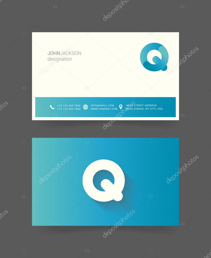 Q Letter Logo Icon on Business Cards Vector Template