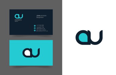 A ve U harf Logo kartvizit 
