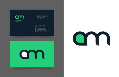 A ve M harf Logo kartvizit 