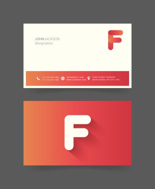 F harf Logo iş kartları