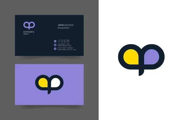Lettres A & P Logo Cartes de visite — Image vectorielle