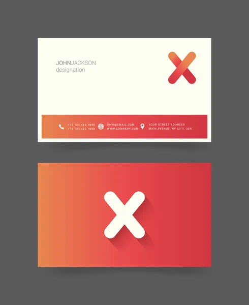 Logotipo de letra X em cartões de visita — Vetor de Stock