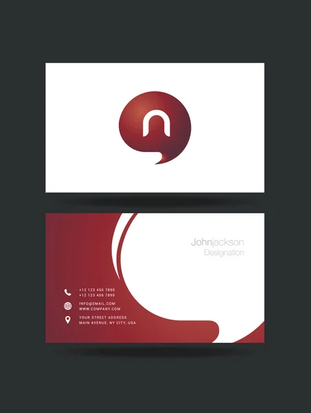 Logotipo de la letra N en tarjetas de visita — Vector de stock