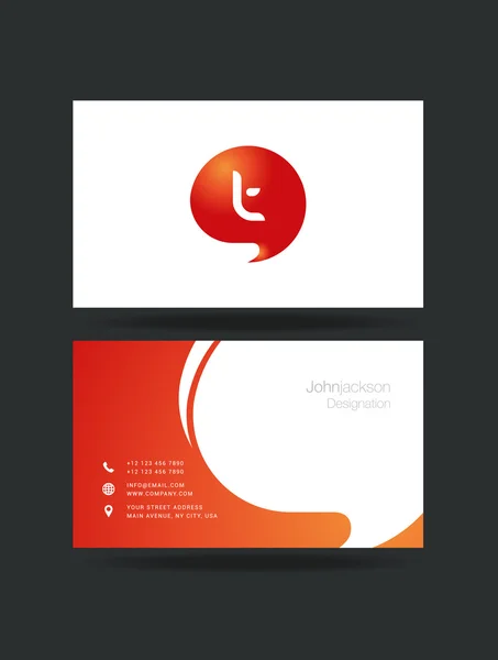 T Letter Logo on Business Cards — Stock Vector