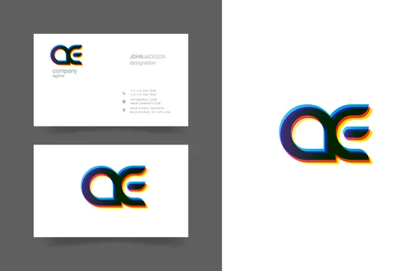 Ae letters logo visitenkarten — Stockvektor