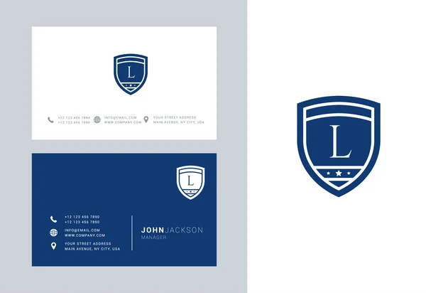 Logotipo de letra L con tarjetas de visita — Archivo Imágenes Vectoriales