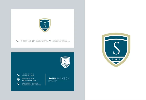 Logotipo de S Letter con tarjetas de visita — Vector de stock
