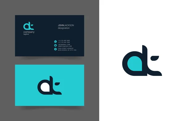 A & T Letters Logo visitekaartjes — Stockvector