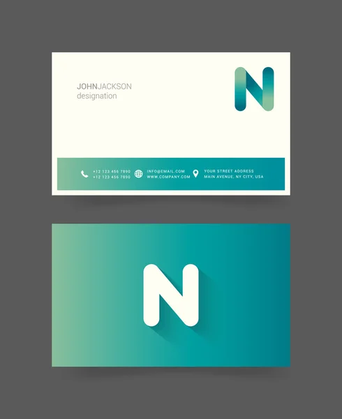 N brief Logo op visitekaartjes — Stockvector