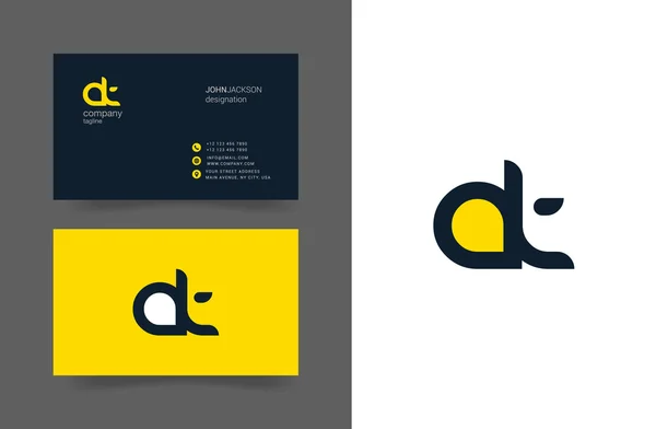A & t Buchstaben Logo Visitenkarten — Stockvektor