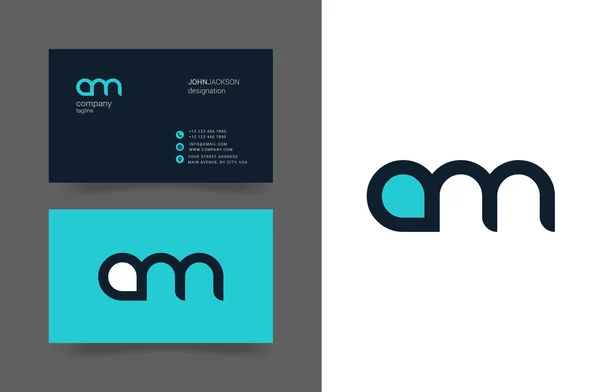 A & m Buchstaben Logo Visitenkarten — Stockvektor