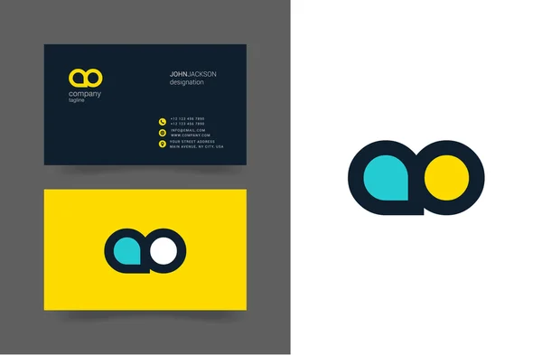 A & O Cartas Logo Cartões de visita — Vetor de Stock