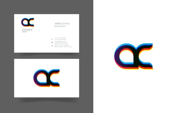 Lettres AC Logo Cartes de visite — Image vectorielle