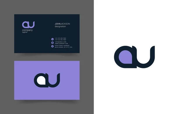 A & u Buchstaben Logo Visitenkarten — Stockvektor