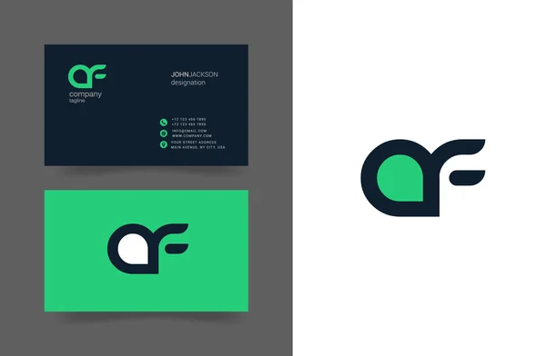 A & F dopisy Logo vizitky — Stockový vektor