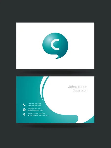 C Letter Logo on Business Cards — Stock Vector