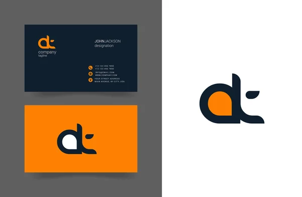 A & T bokstäver logotyp visitkort — Stock vektor